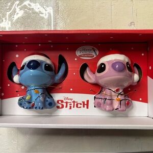 Disney Lilo And Stitch Stitch And Angel Christmas Salt And Pepper Shakers New